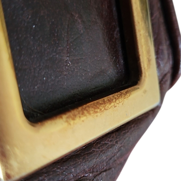 Chloé LARGE Vintage Ethel Brown Leather Handbag, Gold Accents, Crossbody Strap - Picture 14 of 15